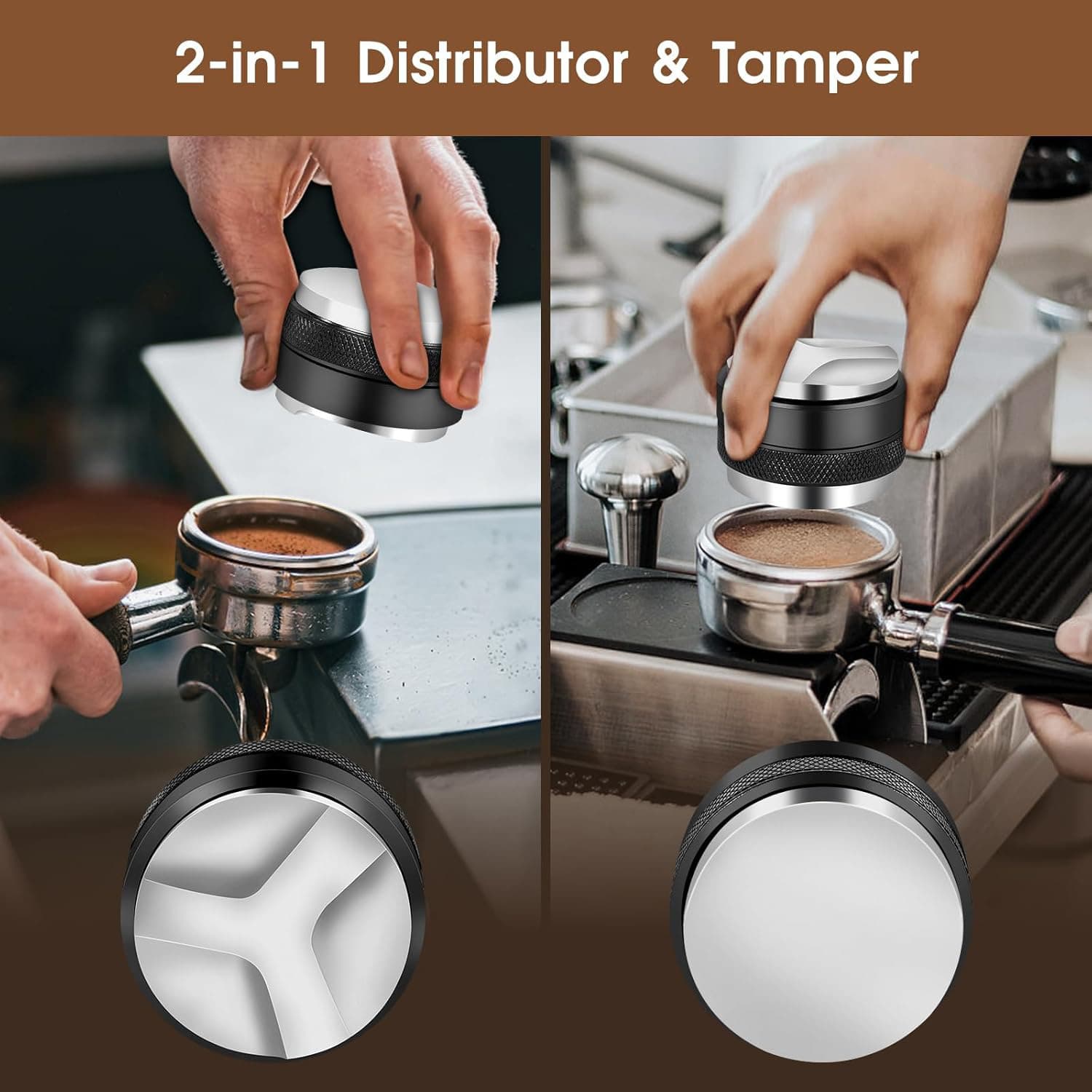 2-in-1 Distributor & Tamper (58mm) — Prep in one tool